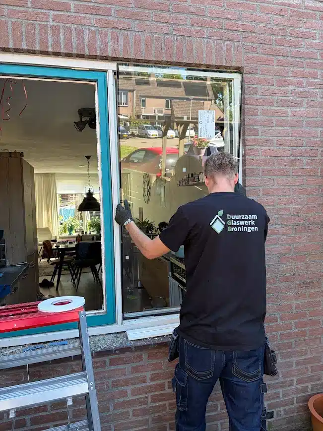 Glaszetter Groningen plaatst nieuwe ruit in kozijn